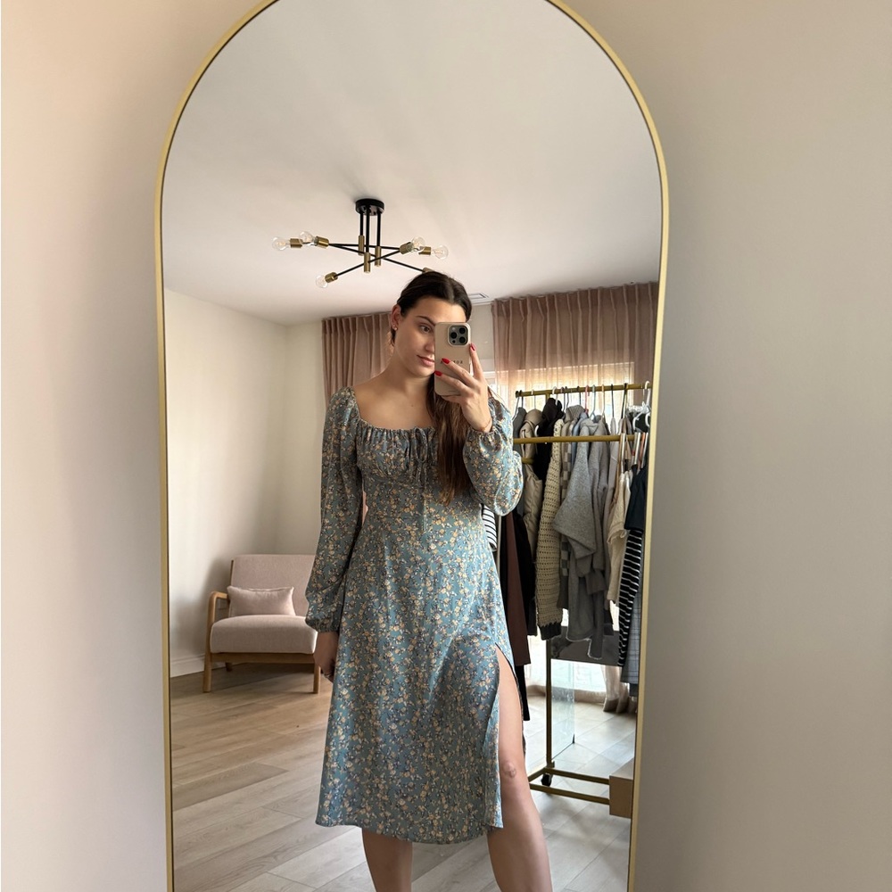 Floral Midi Long Sleeve Dress